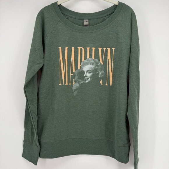 Marilyn Monroe Dog Portrait Lightweight French Terry Wide Neck Graphic Shirt - Picture 2 of 12